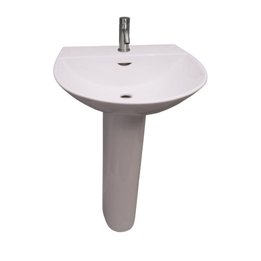 Reserva 550 Pedestal Bathroom Sink White for 1-Hole Faucet
