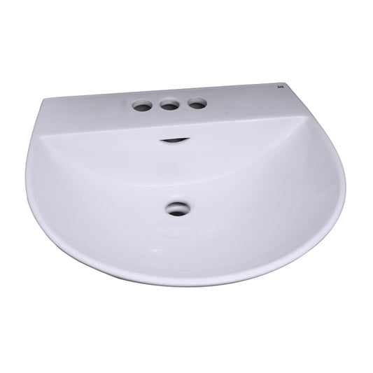 Reserva 550 Pedestal Bathroom Sink White for 4" Centerset
