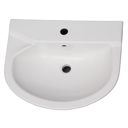Anabel 555 Pedestal Bathroom Sink White for 1-Hole Faucet