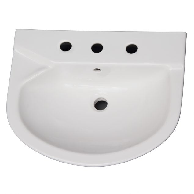 Anabel 555 Pedestal Bathroom Sink White for 8" Widespread