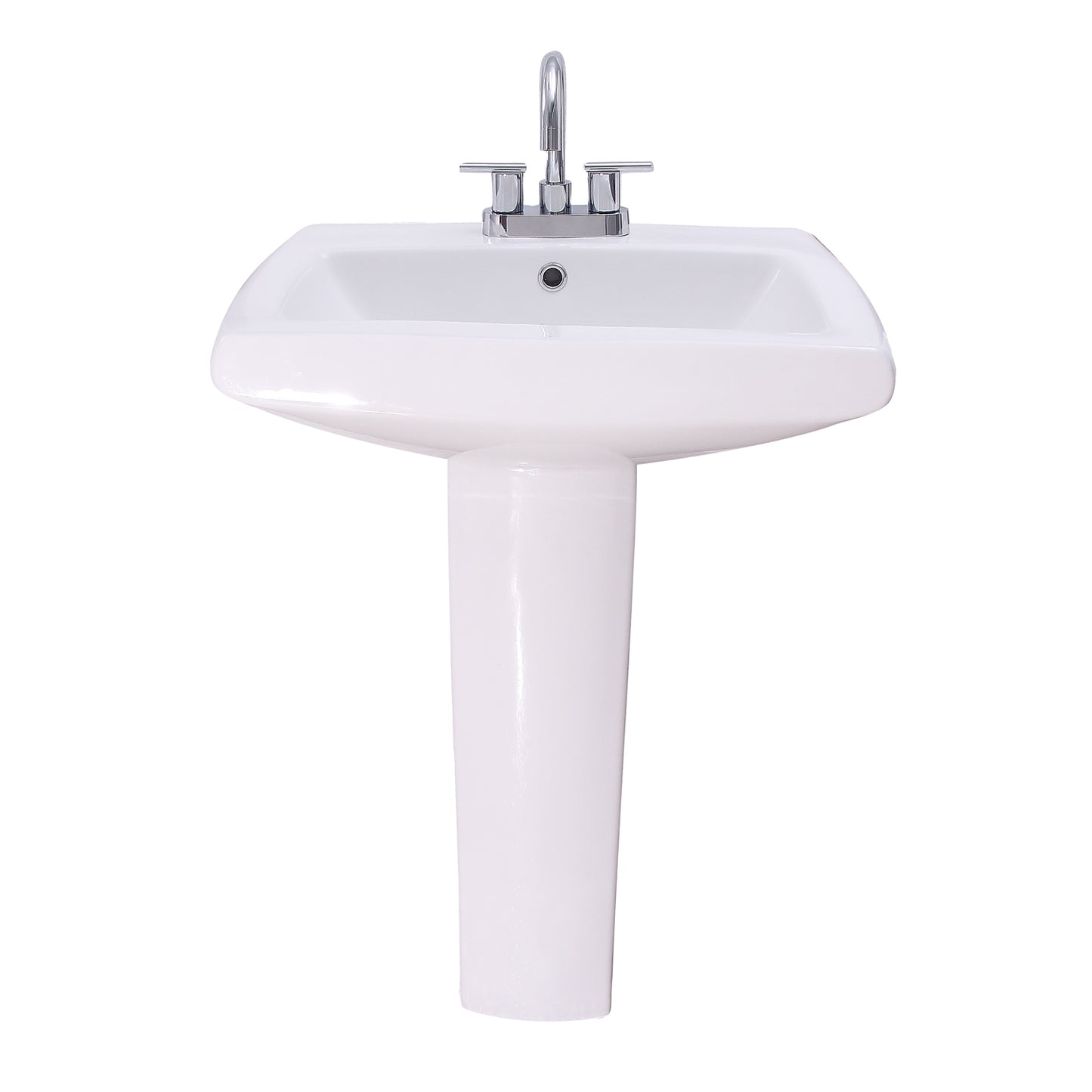 Ambrose Pedestal Bathroom Sink White for 6" Mink Widespread