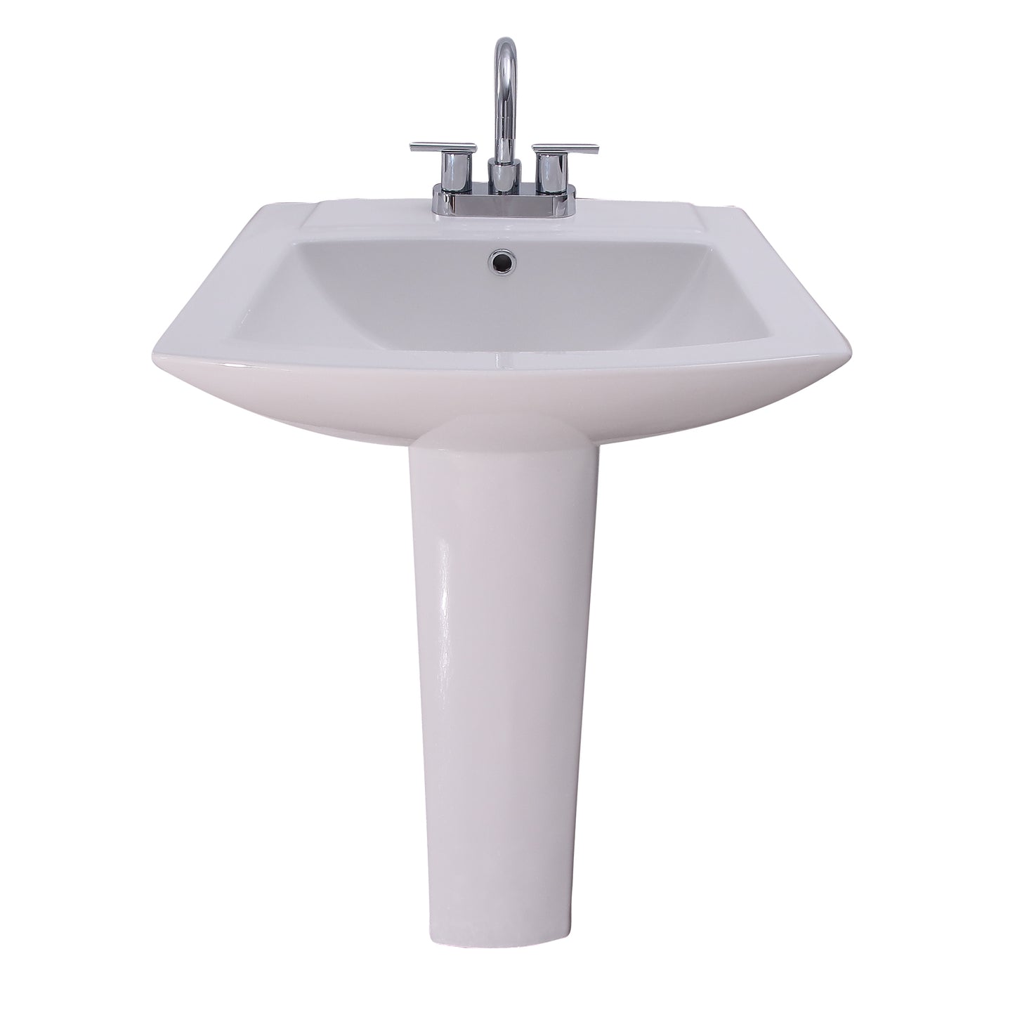 Burke Pedestal Bathroom Sink White for 1-Hole Faucet
