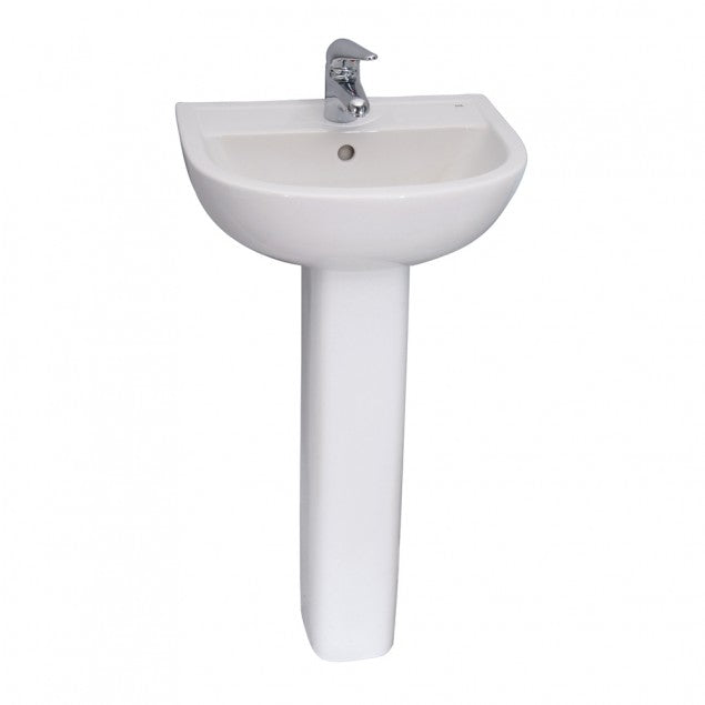 Compact 500 Pedestal Bathroom Sink White for 8" Widespread