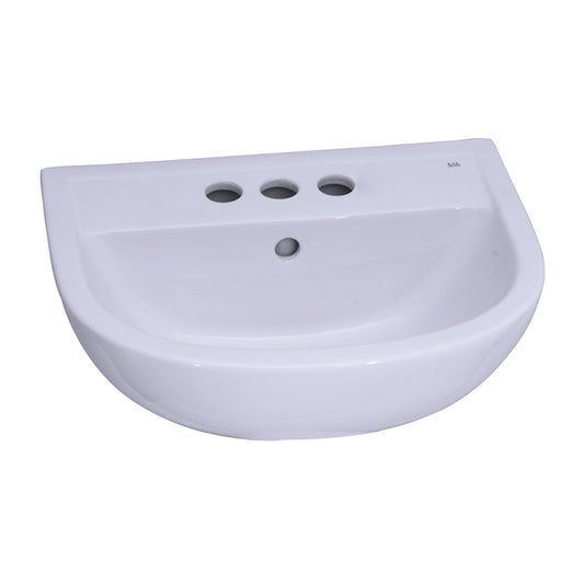Compact 450 Pedestal Bathroom Sink White for 4" Centerset