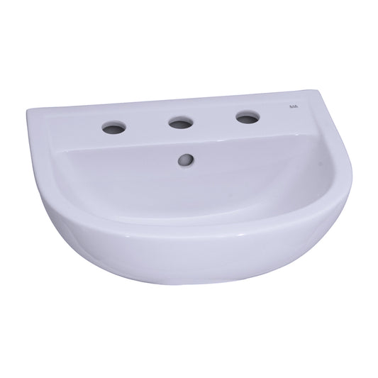 Compact 500 Pedestal Bathroom Sink White for 8" Widespread