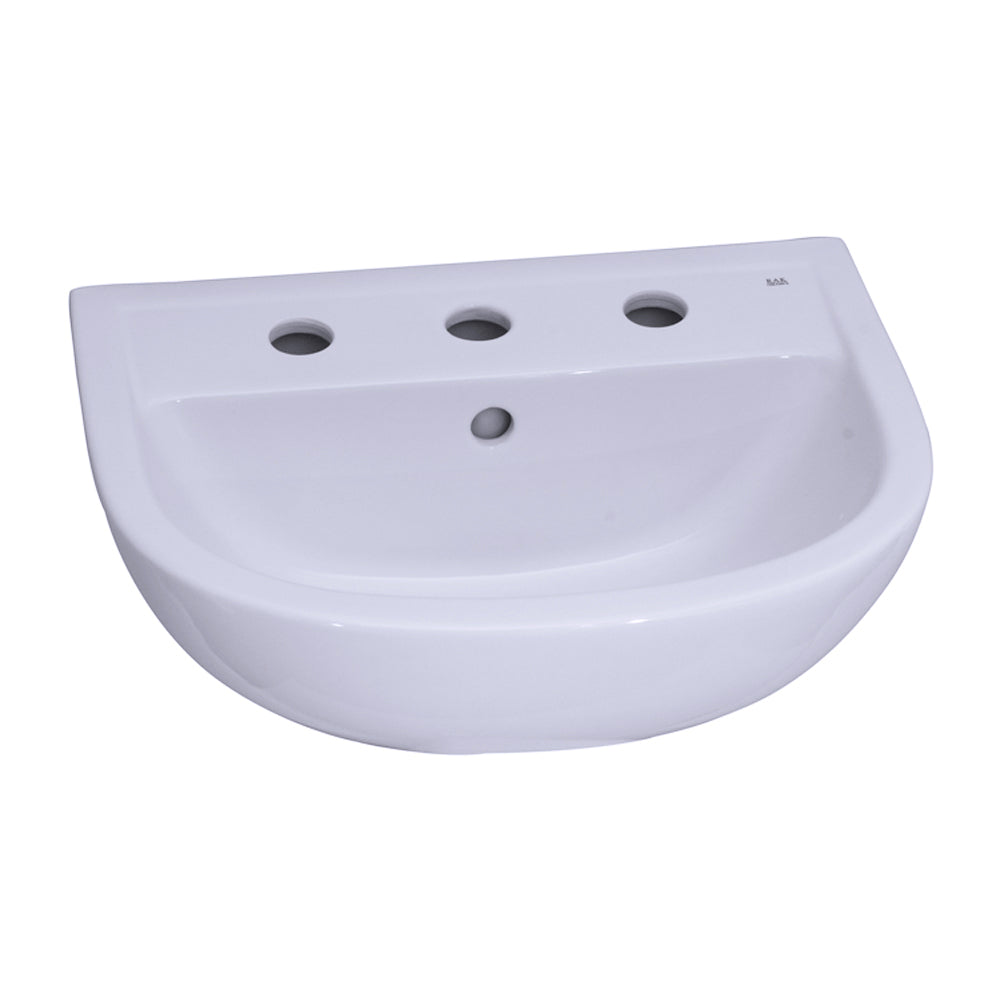 Compact 450 Pedestal Bathroom Sink White for 8" Widespread