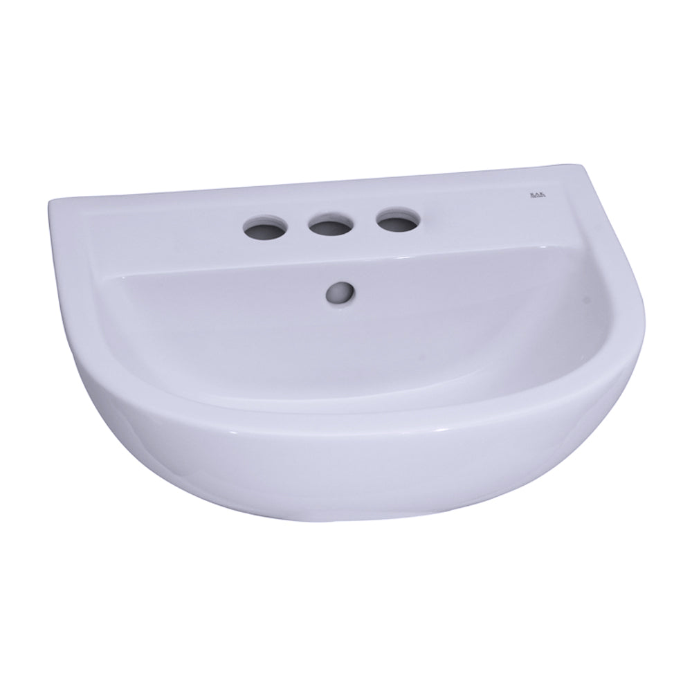 Compact 545 Pedestal Bathroom Sink White for 6" Mink Widespread