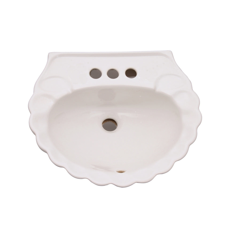Bali Pedestal Bathroom Sink White for 4" Centerset