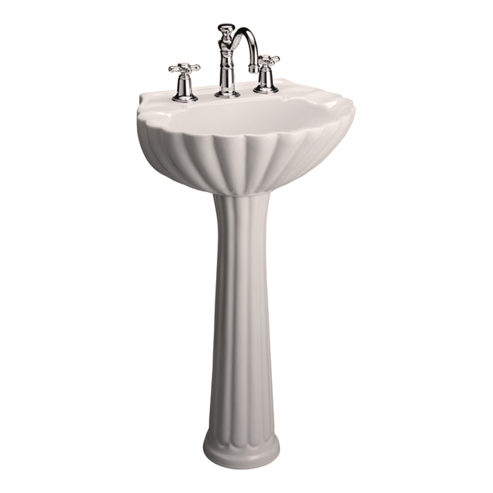 Bali Pedestal Bathroom Sink Bisque for 4" Centerset