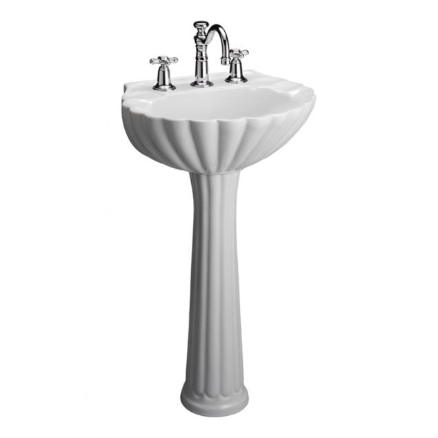 Bali Pedestal Bathroom Sink White for 4" Centerset