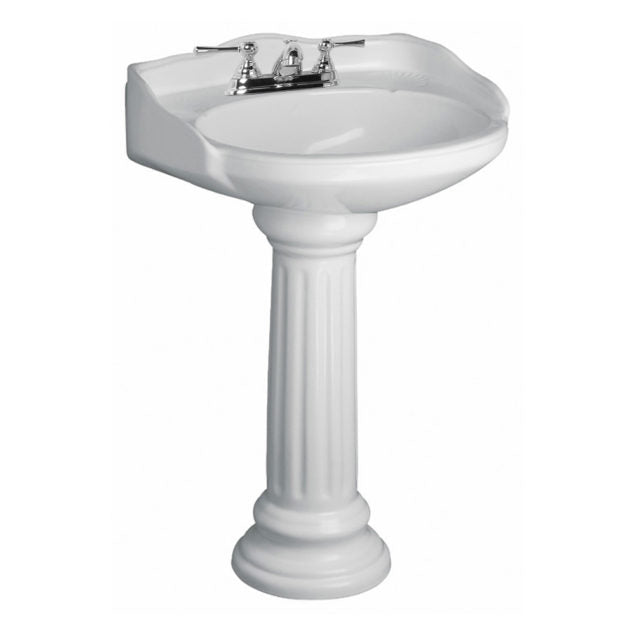 Victoria Pedestal Bathroom Sink White for 4" Centerset