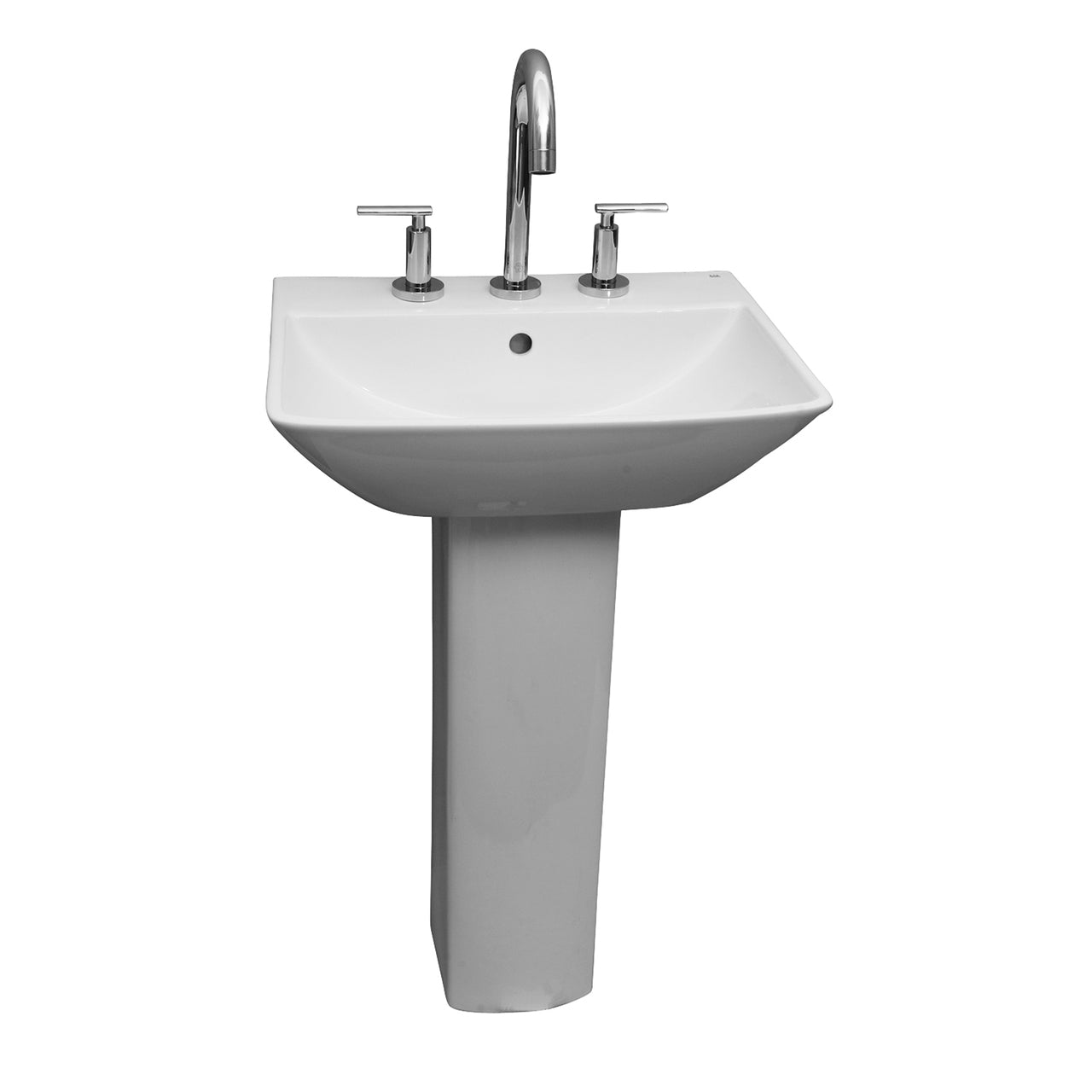 Summit 600 Pedestal Bathroom Sink White for 8" Widespread