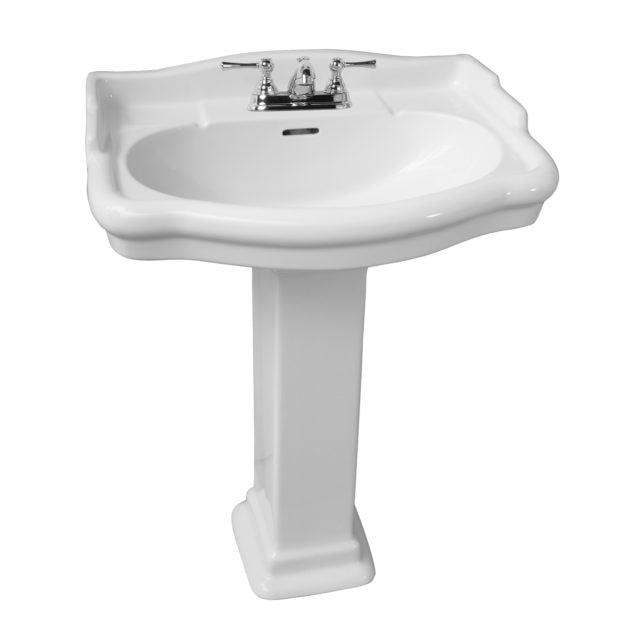 Stanford 660 Pedestal Bathroom Sink White for 4" Centerset