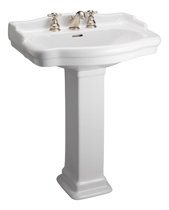 Stanford 600 Pedestal Bathroom Sink White for 4" Centerset