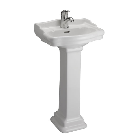 Stanford 460 Pedestal Bathroom Sink White for 1-Hole Faucet