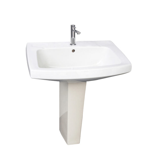 Galaxy 28" Pedestal Bathroom Sink White for 1-Hole Faucet