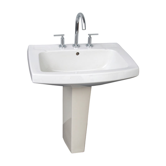 Galaxy 28" Pedestal Bathroom Sink White for 8" Widespread