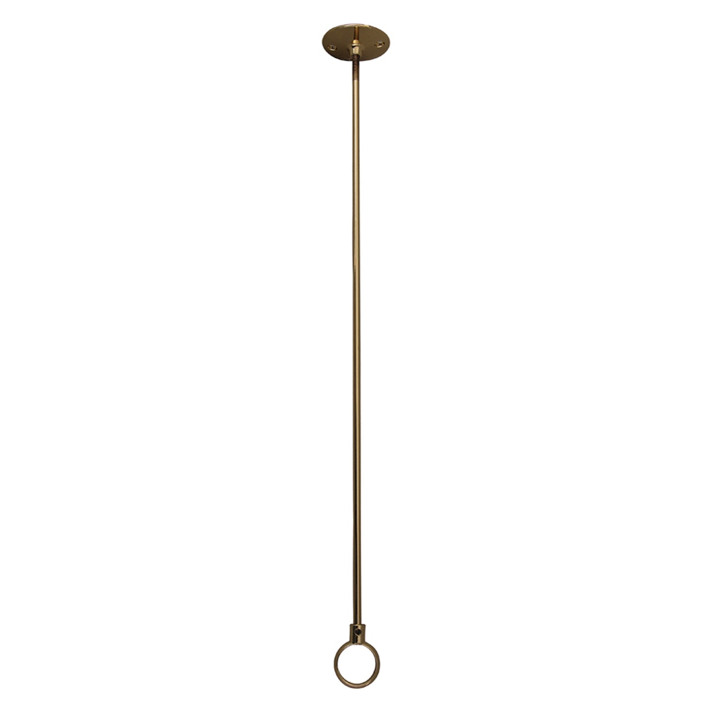 Ceiling Support 28" with Flange and Eyeloop Polished Brass