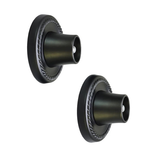 Decorative 2-7/8" Round Shower Rod Flange (Pair) 1" ID Matte Black