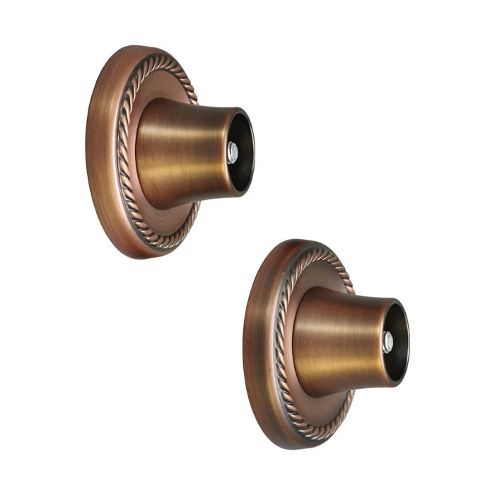 Decorative 2-7/8" Round Shower Rod Flange (Pair) 1" ID Oil Rubbed Bronze