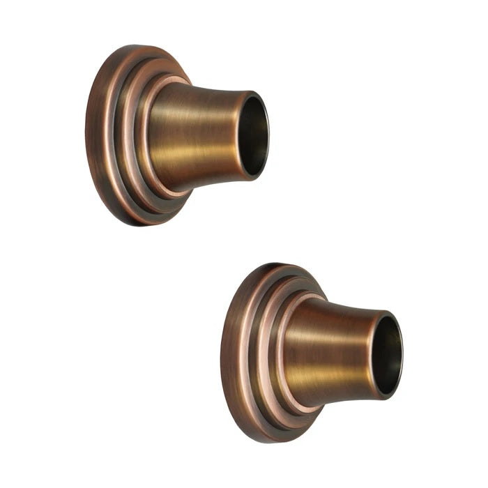 Decorative 2-5/8" Round Shower Rod Flange (Pair) 1" ID Oil Rubbed Bronze