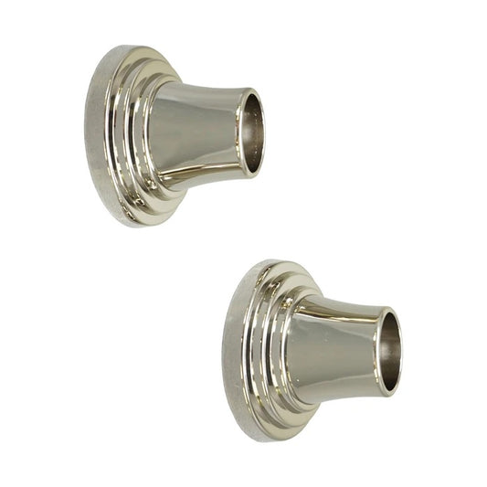 Decorative 2-5/8" Round Shower Rod Flange (Pair) 1" ID Polished Nickel