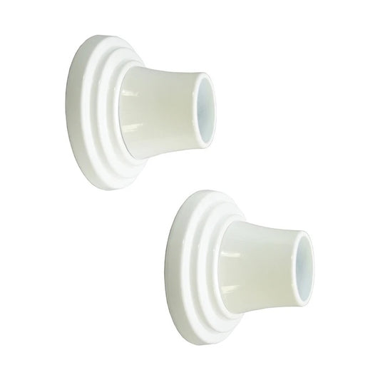 Decorative 2-5/8" Round Shower Rod Flange (Pair) 1" ID White