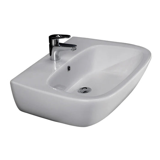 Elena 450 Wall Hung Bathroom Sink 8" Widespread White