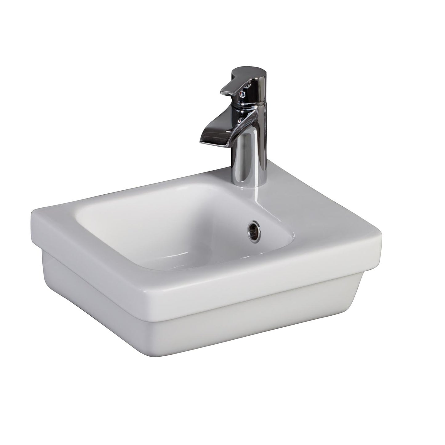 Resort 360 Wall Hung Bathroom Sink White with 1 Faucet Hole