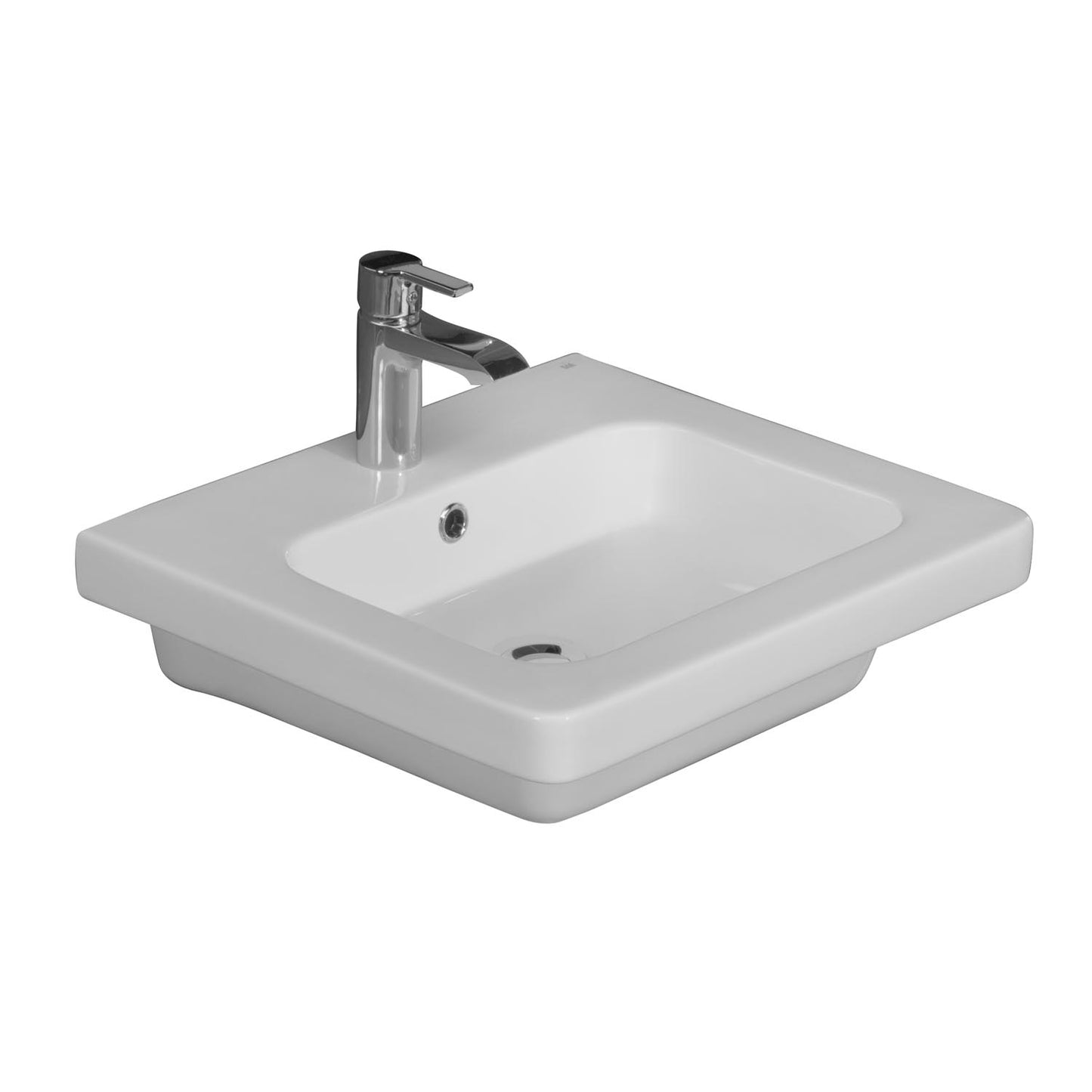 Resort 500 Wall Hung Bathroom Sink White with 1 Faucet Hole