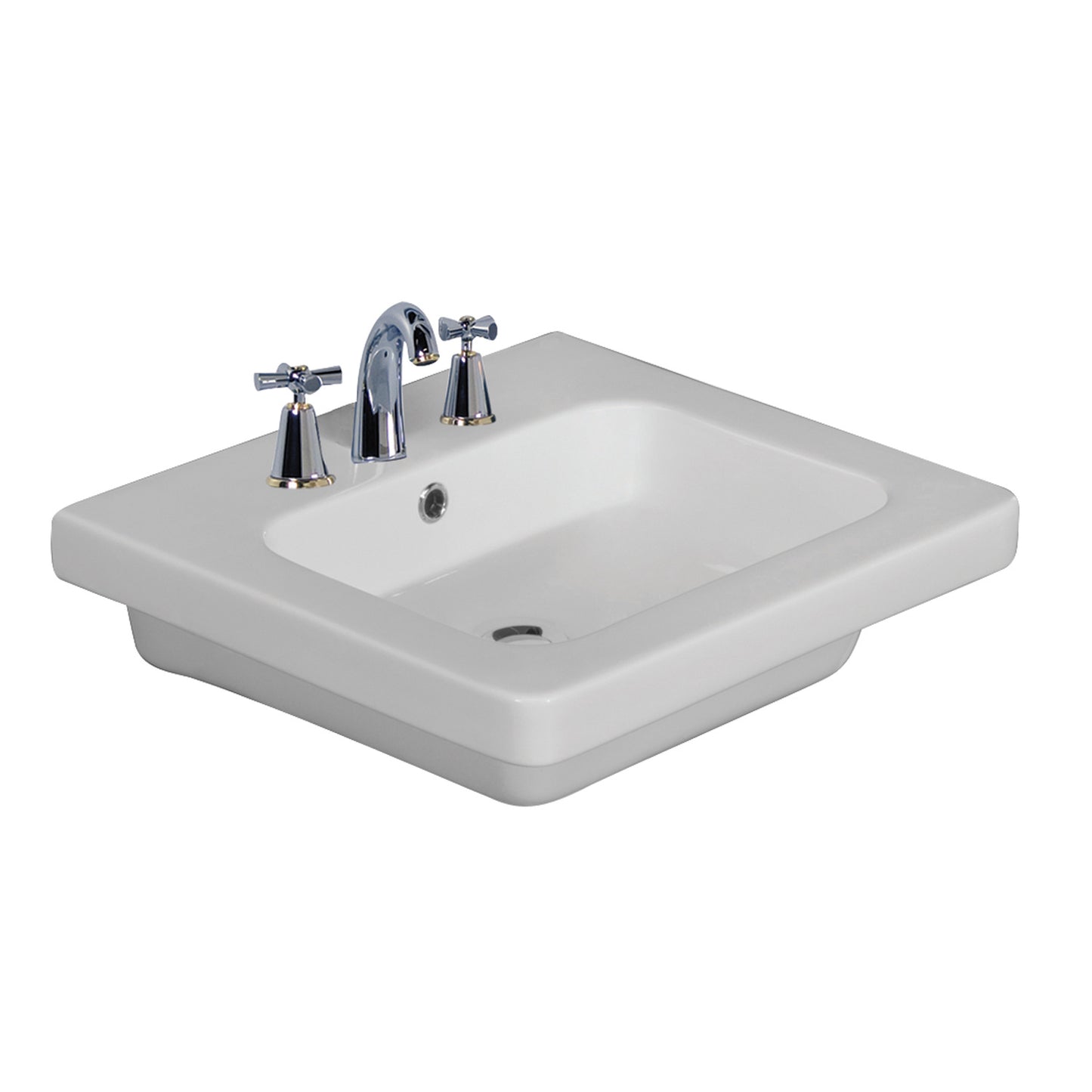 Resort 650 Wall Hung Bathroom Sink White For 8" Widespread