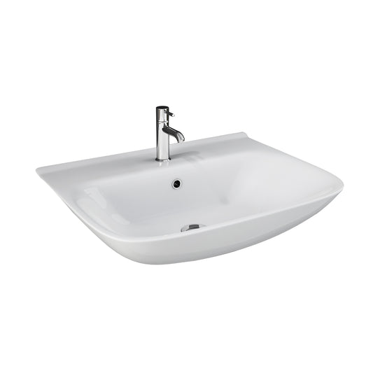 Eden 450 Wall Hung Bathroom Sink 4" Centerset White