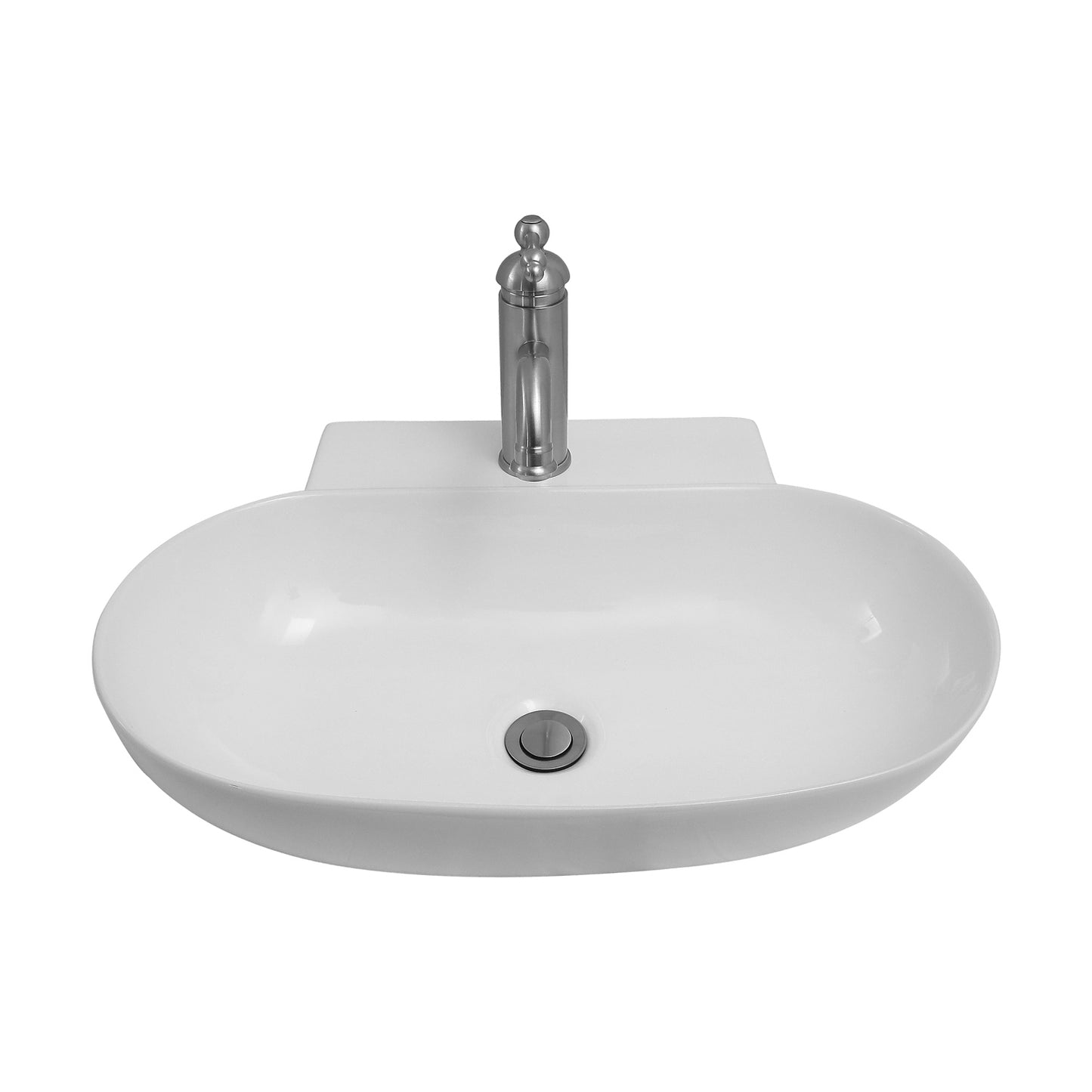 Leith 22" Wall Hung Bathroom Sink with 1 Faucet Hole White