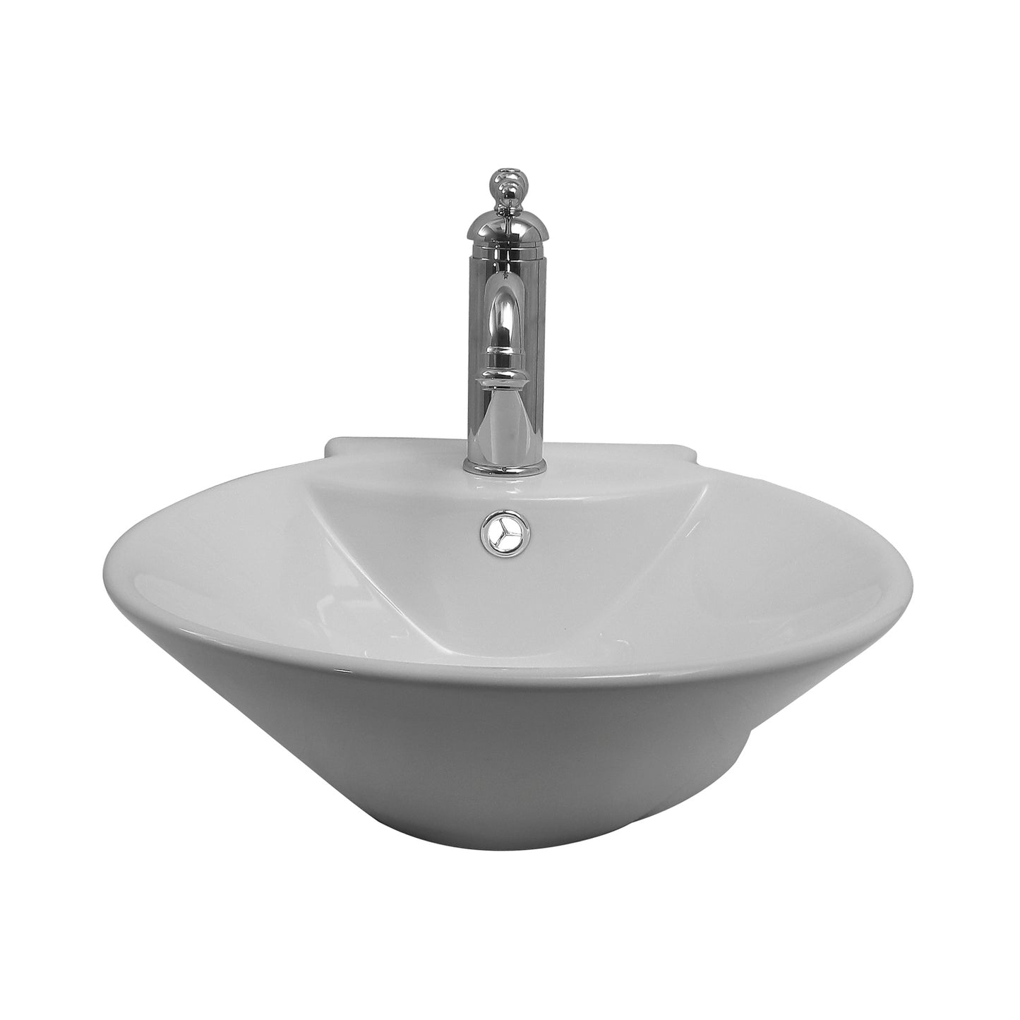 Mimi 17" Wall Hung Bathroom Sink White 1 Faucet Hole