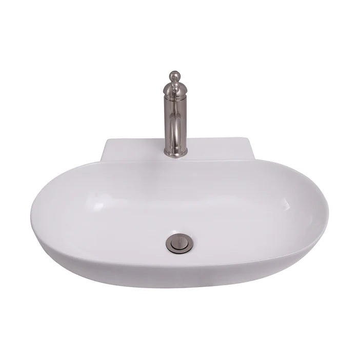 Leith 22" Wall Hung Bathroom Sink 6" Centerset White