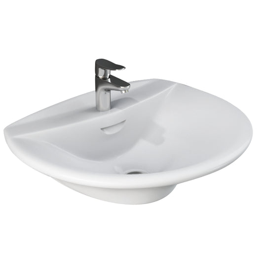 Venice 520 Wall Hung Bathroom Sink with 1 Faucet Hole White