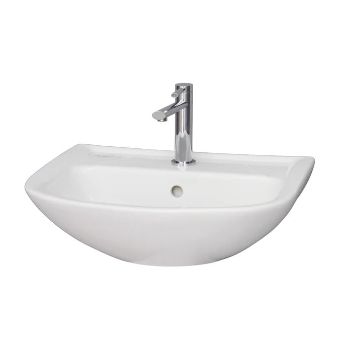 Lara 510 Wall Hung Bathroom Sink with 1 Faucet Hole White