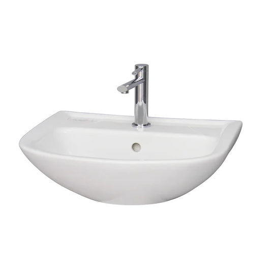 Lara 510 Wall Hung Bathroom Sink with 1 Faucet Hole White
