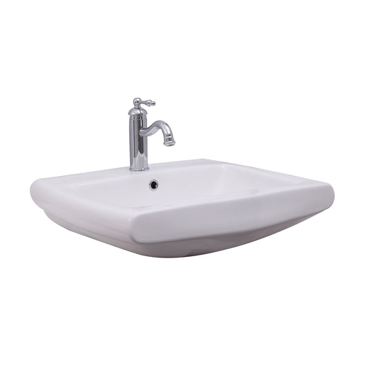 Ambrose Wall Hung Sink with 1 Faucet Hole and Overflow White