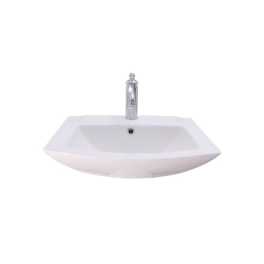 Burke Wall Hung Sink with 1 Faucet Hole and Overflow White