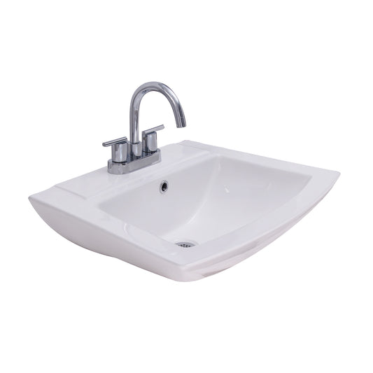 Burke Wall Hung Sink for 6"Centerset with Overflow White
