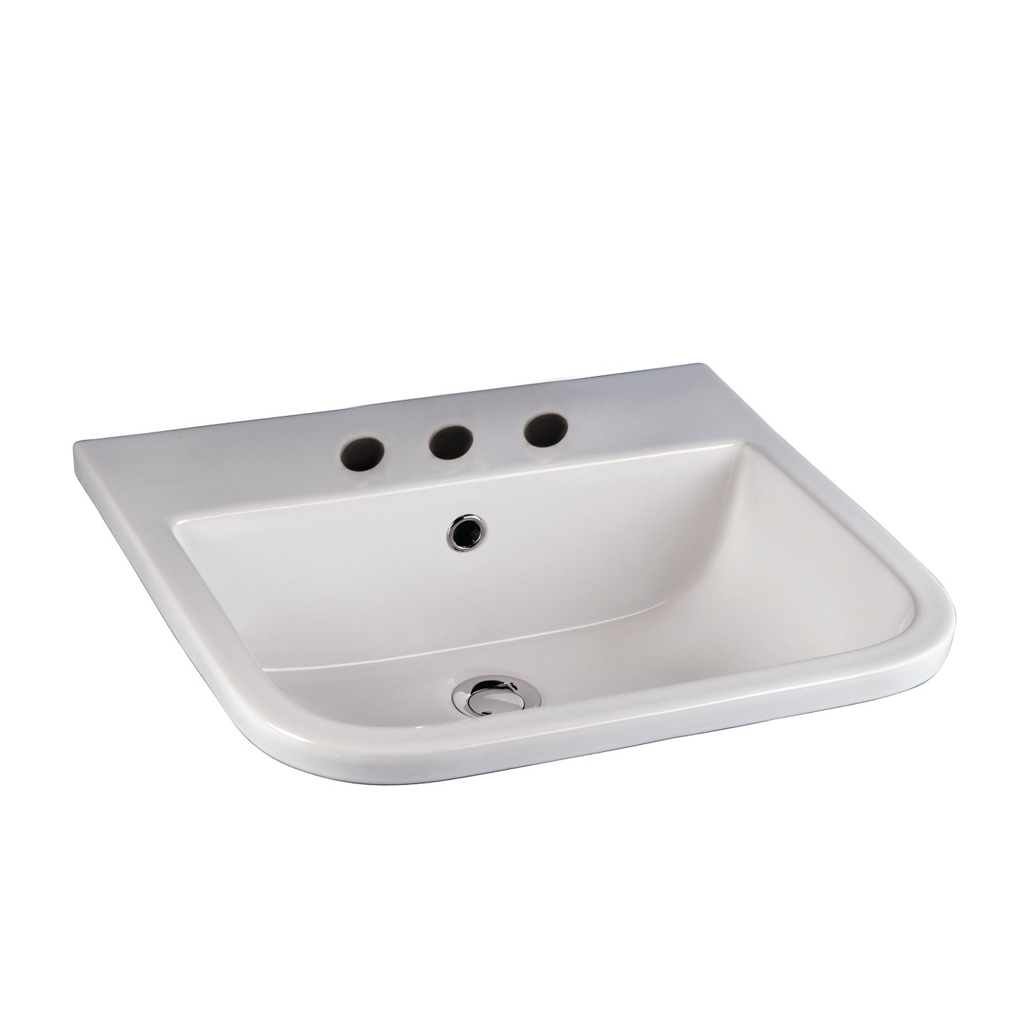 Series 600 20" Drop In Lavatory Sink 8" Centerset White