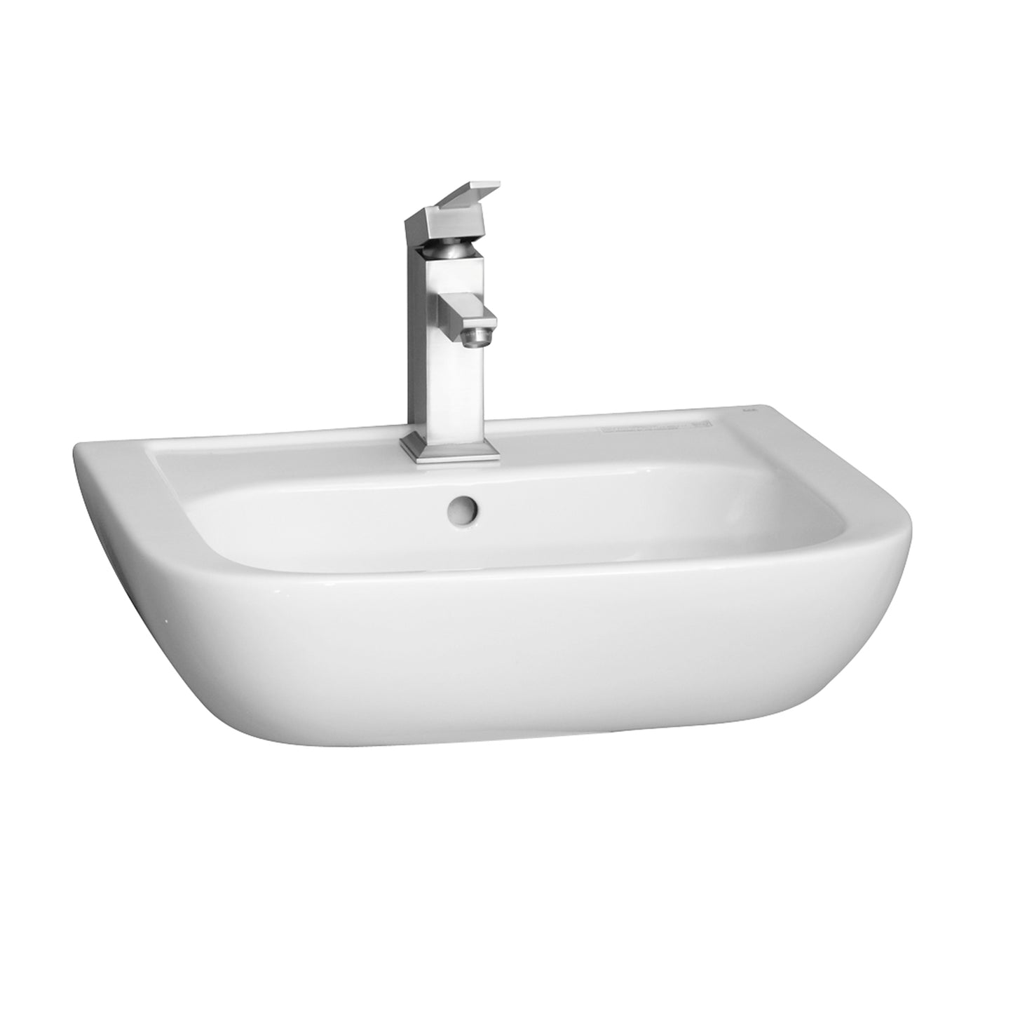 Caroline 450 Wall Hung Bathroom Sink White with 1 Faucet Hole