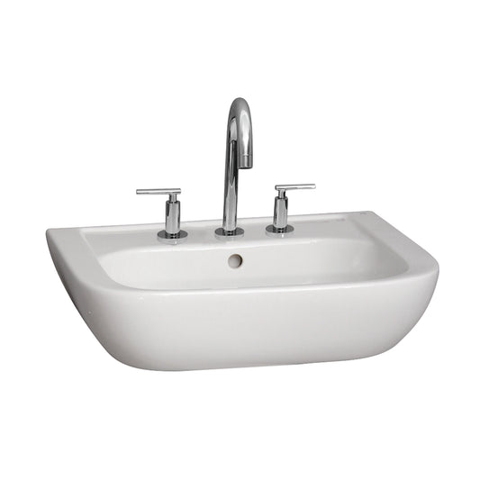 Caroline 450 Wall Hung Bathroom Sink White 8" Widespread