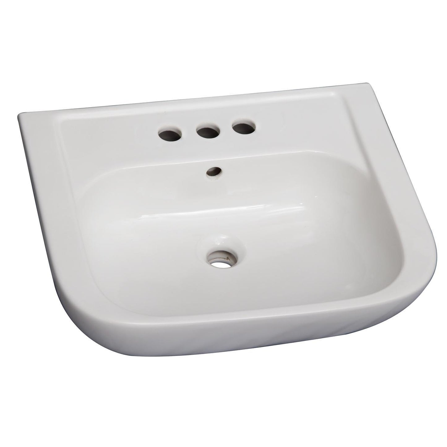 Caroline 550 Wall Hung Bathroom Sink White 8" Widespread
