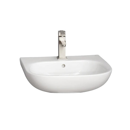 Tonique 550 Wall Hung Bathroom Sink with 1 Faucet Hole White