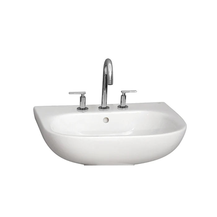 Tonique 550 Wall Hung Bathroom Sink 4" Centerset White