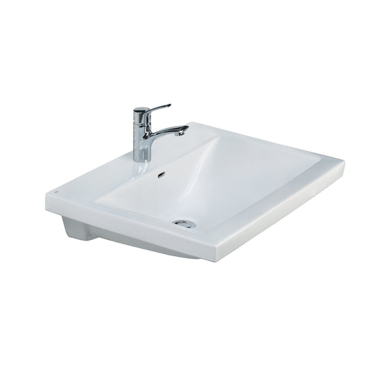 Mistral 510 Wall Hung Bathroom Sink with 1 Faucet Hole White