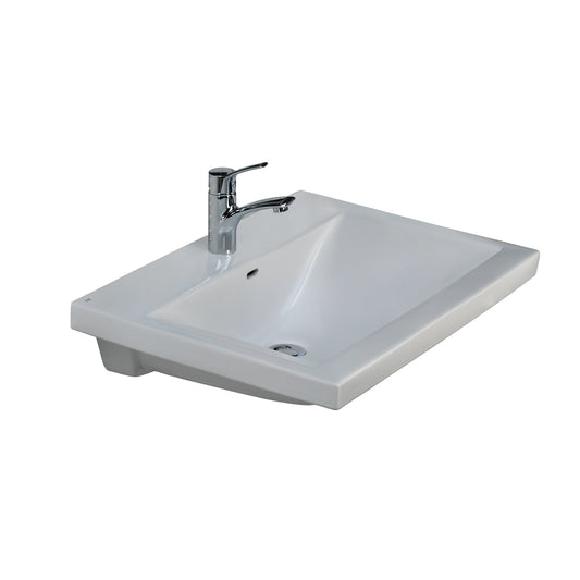 Mistral 650 Wall Hung Bathroom Sink 4" Centerset White