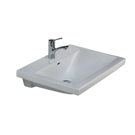 Mistral 650 Wall Hung Bathroom Sink 8" Widespread White